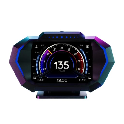 Trådlös OBD2 GPS HUD P24 omborddator 5&quot; digital hastighetsmätare 12,7 x 7,3 x 3,7 cm Accelerometer Lutningsmätare RPM förbrukningstemperatur