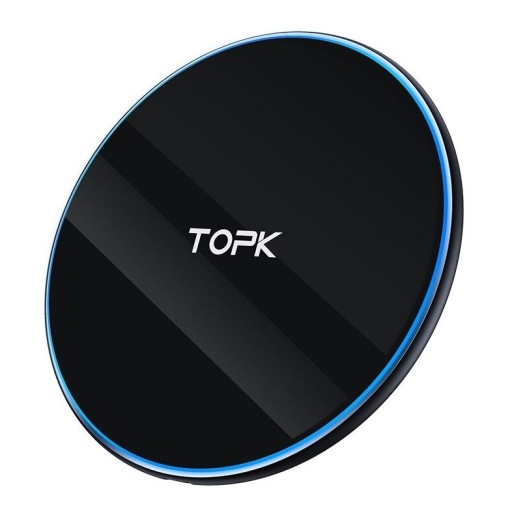 Trådløs Qi oplader 10 W til telefoner med trådløs opladning Rund blank pad lavet af aluminiumlegering og polykarbonat Diameter 10 cm