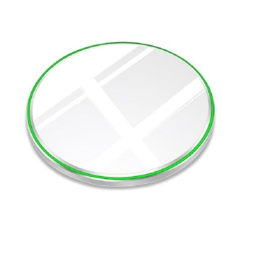 Trådløs Qi-oplader til telefoner med understøttelse af trådløs opladning Tynd rund plade 10 x 0,6 cm Aluminiumlegering og ABS USB-C-stik