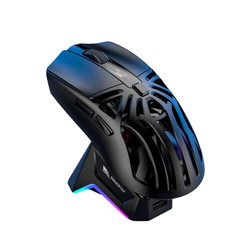 Trådlös spelmus SMAILWOLF M8 tre lägen 12000 DPI Bluetooth magnetisk laddning RGB optisk för spel och arbete