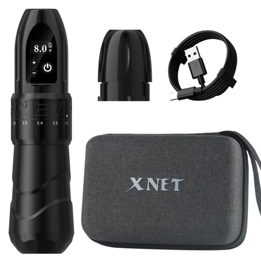Trådløs tatoveringspen XNET F2 med et batteri justerbar slaglængde 2,0-4,2 mm 9000 omdr/min sort til tatovering og permanent makeup