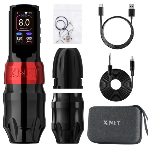Trådløst tatoveringspen XNET Titan Max med et batteri coreless motor slag 4,0 mm 2400 mAh aluminium til tatovering og makeup