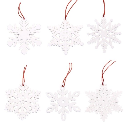Træjulepynt 6 stk.