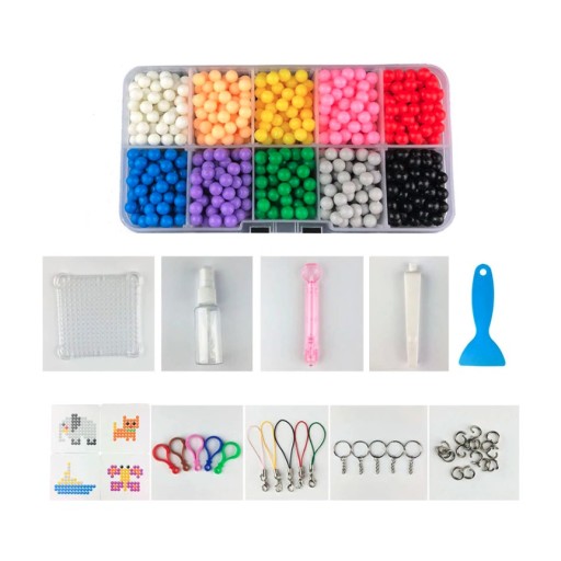 Træperler i 10 farver - 1100 stk.
