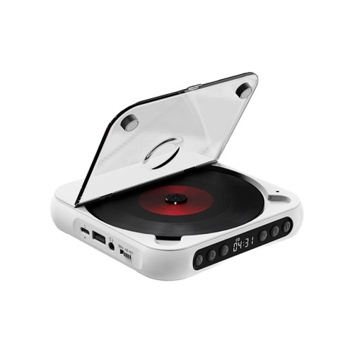 Tragbarer CD-Player KC-918 mit Bluetooth 6 Modi AB Repeat Fernbedienung Staubdichte Abdeckung Musik-Player 135x135x24 mm