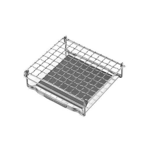 Tragbarer Gasgrill 13,5 x 13 x 4 cm Edelstahl Camping Mini-Grill Outdoor Tischgrill für Reisen Camping Picknick Silber