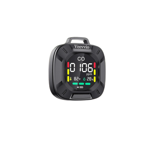 Tragbarer Kohlenmonoxid-Detektor 3-in-1 CO-Monitor mit Display Wiederaufladbare Batterie 1000 mAh Typ-C Für Reisen Camping Wohnmobil Hotel