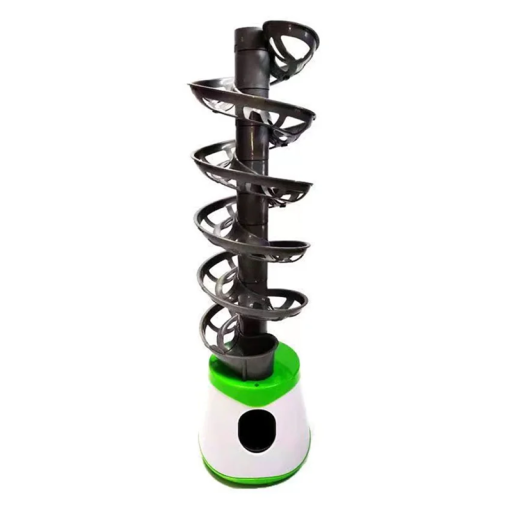 Tragbarer Tischtennisballwurfmaschine 52 x 30 x 16 cm Trainingsballwerfer mit Spiralbehälter für 36 Bälle USB und Batterien