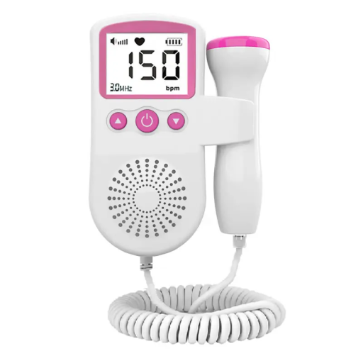 Tragbarer Ultraschall-Fetal-Herzfrequenzmonitor für schwangere Frauen, elektronischer Herzfrequenzdetektor mit LCD-Display