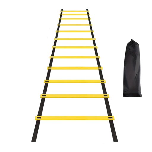 Trainingsladder 600 x 42 cm Nylonladder voor snelheidsoefeningen Sportieve agility hulpmiddel met riemen en draagtas