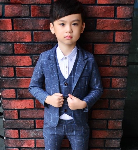 Traje de cuadros para niño con chaleco
