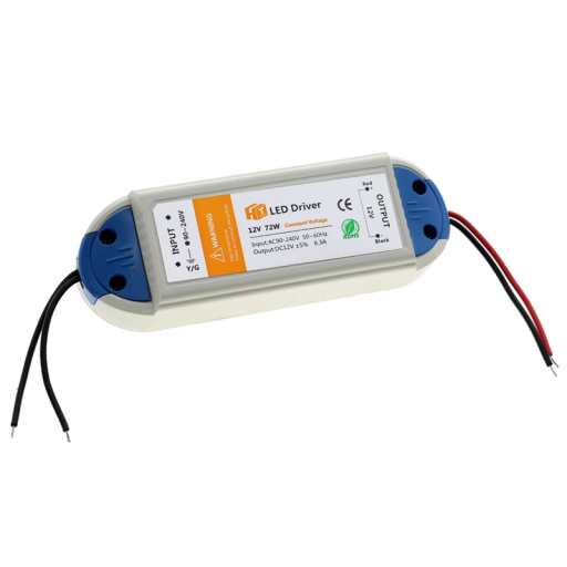 Transformátor pro LED osvětlení 12V 72W 6,3A Napájecí zdroj AC 90-240V Stabilizovaný adaptér Ochrana proti zkratu a přepětí 14,5x4,8x3,1cm