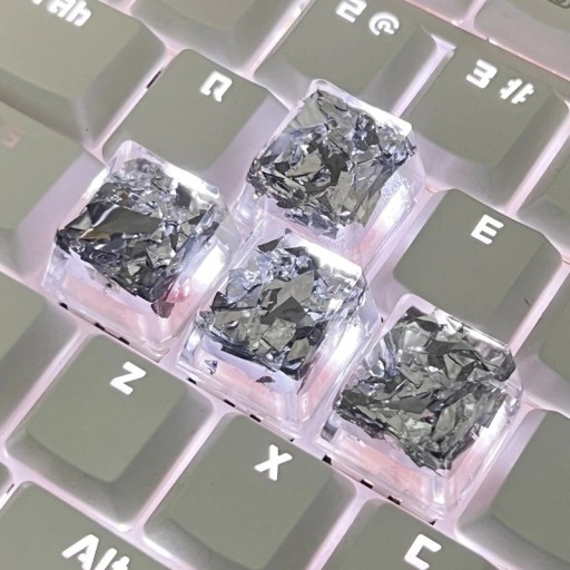 Transparante decoratieve keycaps 4 stuks kruisvormige as transparante keycaps voor mechanisch toetsenbord met RGB-effect