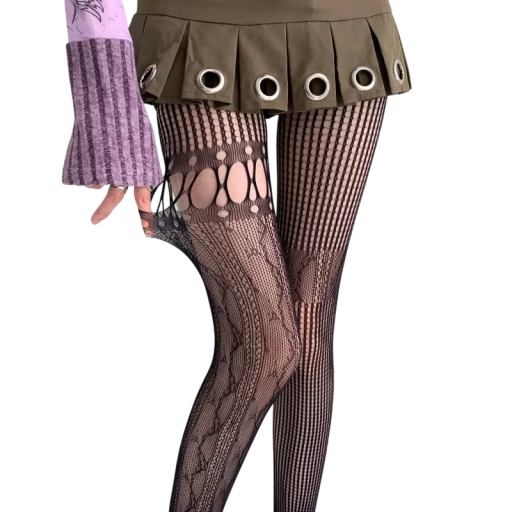 Transparante kanten panty voor dames Elegante panty met kantpatroon Sexy doorschijnende kousen met delicate kant