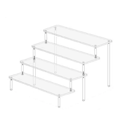 Transparent Acrylic Stand 29.5 x 25 x 20 cm 4-Tier Multi-Level Display for Perfumes Cosmetics Figurines Collections and Accessories
