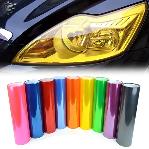 Transparent Coloured Self-Adhesive Film for Headlights 30x60 cm Tinted Protective Film for Lights Easy Application Waterproof Removable