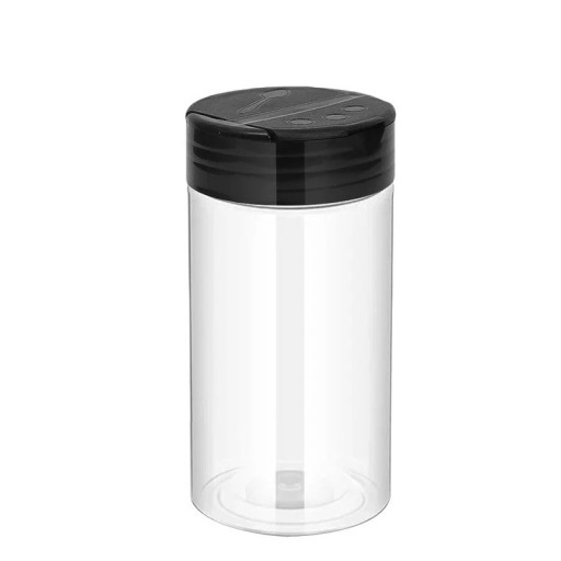 Transparent flaska för kryddor 200 ml PET plastbehållare genomskinlig kryddburk för köket för förvaring och dosering
