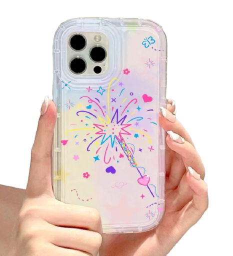 Transparent Protective Case with Confetti Design for Samsung Galaxy A54 5G