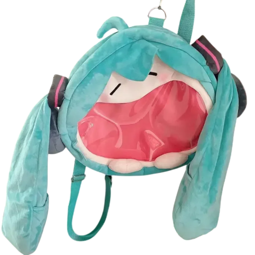 Transparent ryggsäck 40 cm med Hatsune Miku-tema Anime-skolryggsäck i PVC-material, snygg ryggsäck med stor kapacitet för fans