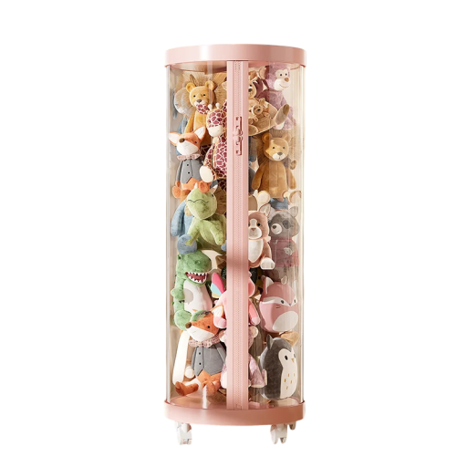 Transparent Storage Box for Dolls with Wheels 96x27 cm PP Organiser with Lid and Zip for Easy Moving and Storage of Toys