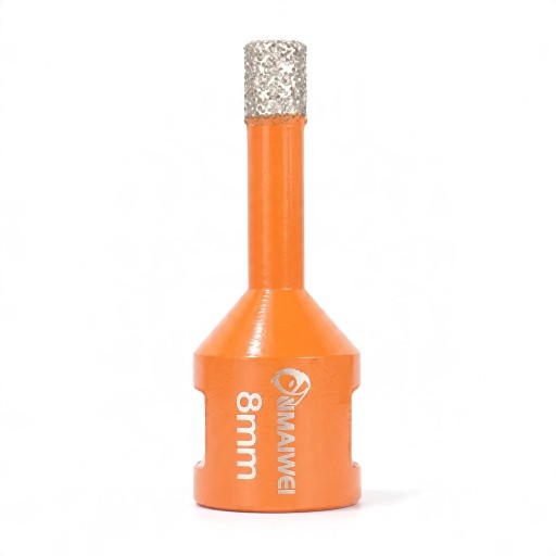 Trapano a diamante 8 mm con filettatura M14 per smerigliatrice angolare Diamante saldato a vuoto Arancione Foratura a secco per piastrelle, marmo