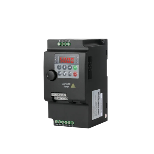 Trefaset frekvensomformer VFD til motorhastighed, 4 kW, 220 V, 0,1-400 Hz, 20x13x10 cm, mørkegrå, til værksteds- og industriemaskiner