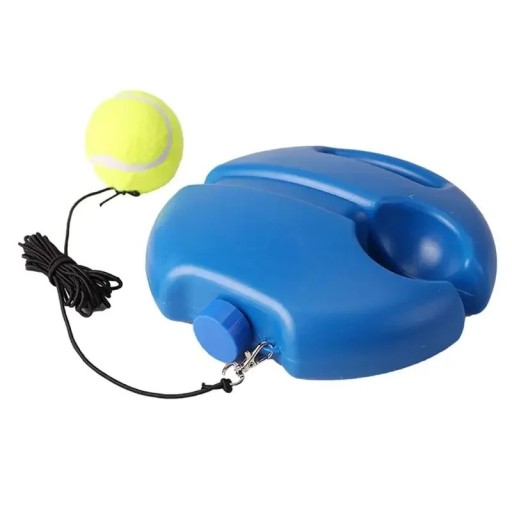 Trenaio da tennis con corda elastica e base 21 x 21 cm Esercizio autonomo dei rimbalzi Allenamento di tennis a casa e all'aperto
