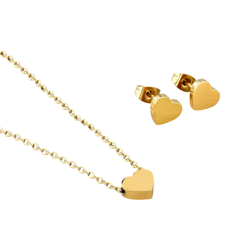 Trendy sieraden Hart Ketting en Oorbellen RVS Dameset Minimalistische liefde Feest Dagelijks dragen