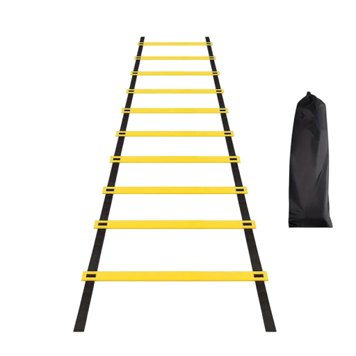 Tréninkový žebřík pro rychlostní cvičení 500 x 42 cm Nylonové popruhy Sportovní pomůcka na koordinaci a obratnost s vakem na přenášení