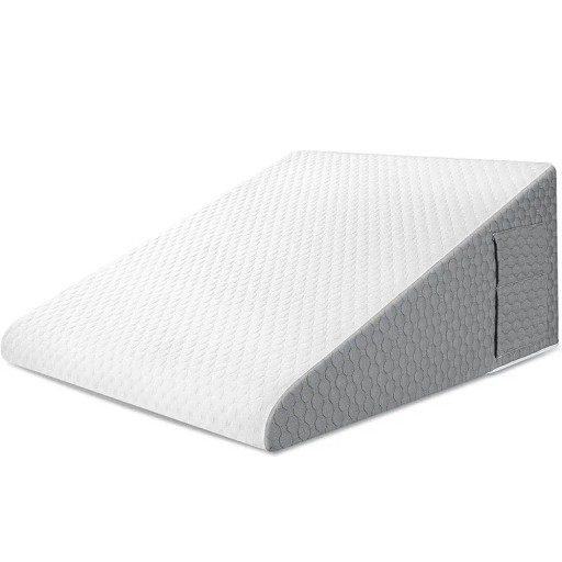 Triangular Elevated Wedge Pillow Memory Foam Breathable Orthopaedic Head and Leg Support Anti-Reflux Relaxation Sleeping Post-Surgery 50x50x26 cm