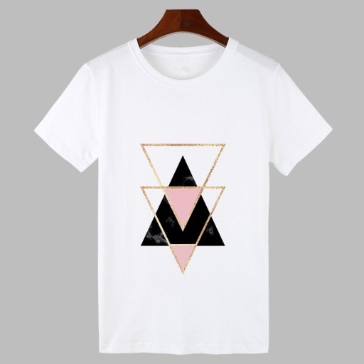 Tricou alb de dama cu imprimeu B193