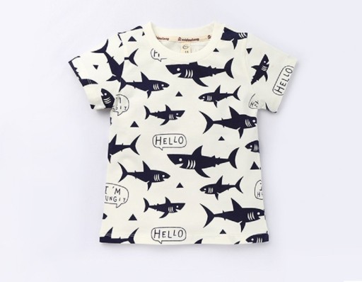 Tricou băiat cu imprimeu rechin J2538