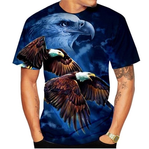 Tricou bărbați cu imprimeu vultur T2186