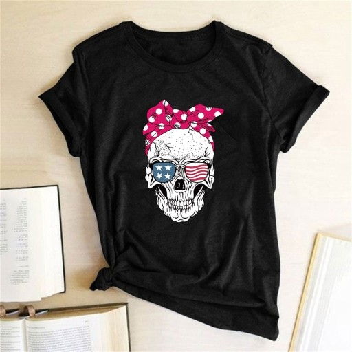 Tricou de damă cu craniu B74