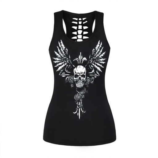 Tricou de damă cu imprimeu de craniu