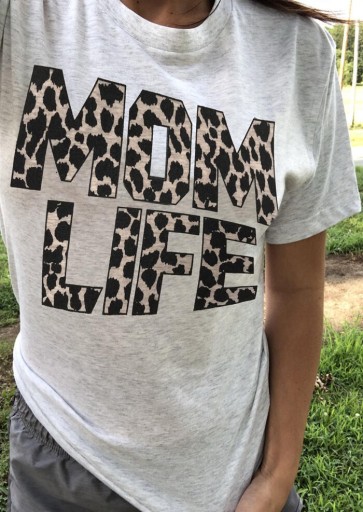 Tricou de damă cu imprimeu MOM LIFE