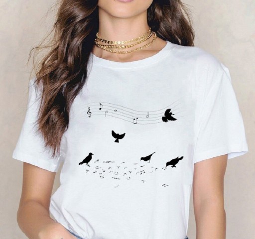 Tricou de damă cu motiv muzical