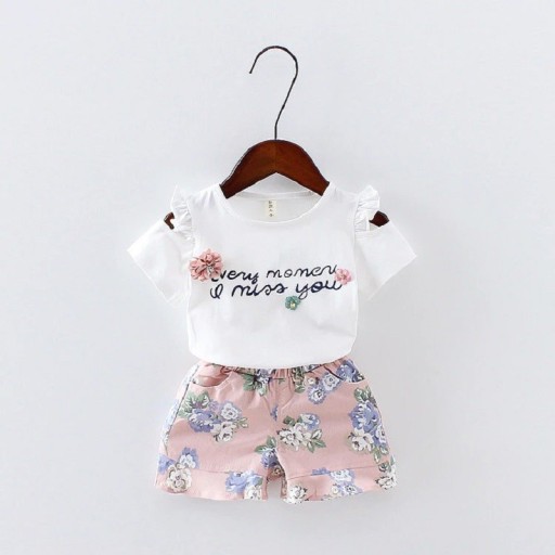 Tricou și pantaloni scurți pentru fete L1085