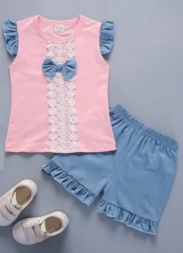 Tricou și pantaloni scurți pentru fete L1469