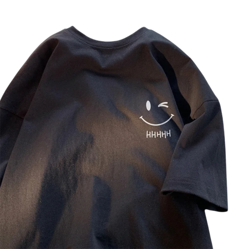 Tricou unisex cu imprimeu drăguț cu pisică și inscripții în engleză, motiv Cat Happy Coffee, design Ice Coffee, tricou amuzant cu ilustrații pentru timpul liber