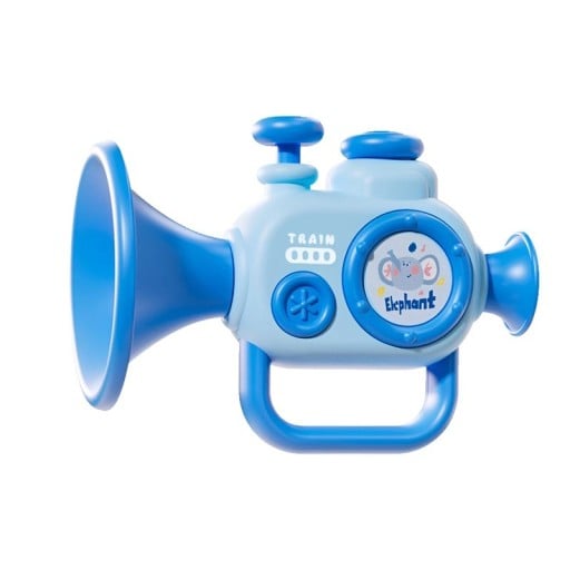 Trompete de plástico para crianças 12×9 cm Instrumento musical para crianças Brinquedo educativo para desenvolvimento da audição e ritmo