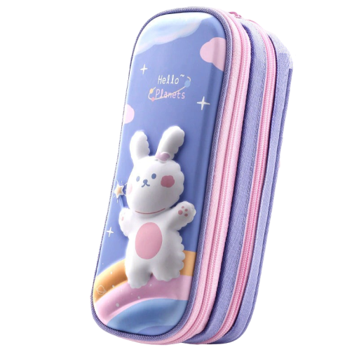 Trousse à deux niveaux pour l'école lapin