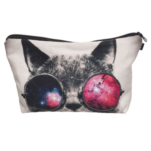 Trousse de maquillage avec un chat
