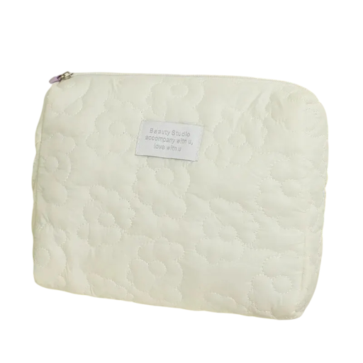 Trousse de maquillage brodée grande capacité 24 x 18 x 7 cm Trousse de voyage imperméable Sac de rangement portable pour femmes en polyester avec fermeture éclair