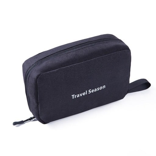 Trousse de toilette de voyage suspendue avec crochet Organiseur dépliable pour articles de toilette Poches en filet Poignée latérale