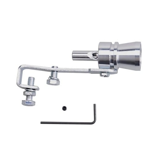 Turbo Pistol pentru Evacuare S 101,3 × 19,5 mm Argintie Universal Simulator de Sunet Turbo Tub de Pufăit din Aluminiu Tuning Accesoriu Decorativ