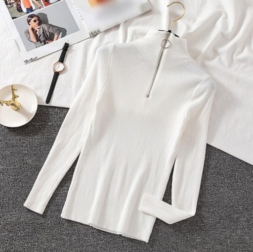 Turtleneck pentru femei cu fermoar