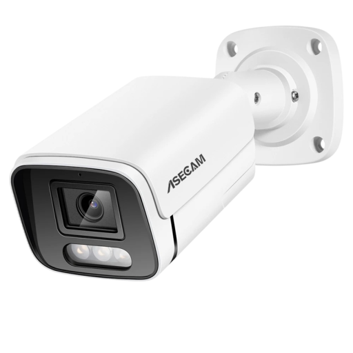 Turvakamera 8MP objektiivi 2,8 mm 3840p HD värillinen yökuvaus sisäänrakennettu mikrofoni valkoinen seinäkamera kodin ja alueen valvontaan