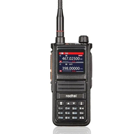 Tweerichtingsradio Radtel RT-470X 256 kanalen 5 W bereik 1 tot 5 km batterij 2600 mAh USB-C kleurenscherm zwart voor uitjes