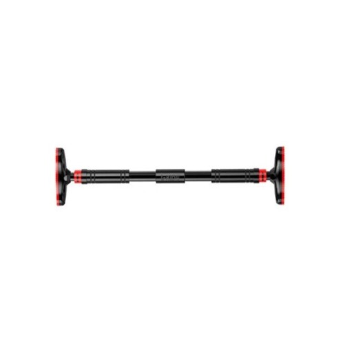 Tyczka do podciągania do drzwi regulowana 100–150 cm nośność 200 kg stal EVA PVC czarno-czerwona do domowego treningu